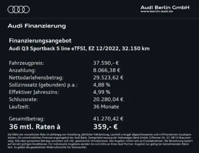 Audi Q3 45 TFSI e S line 45 TFSI e S tr. °K NA quattro